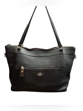 Coach Black Pebbled Leather Taylor Tote Bag Handbag Gold Hardware F54837 **EUC